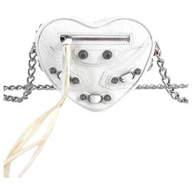 Balenciaga La borsa a tracolla Cagole Heart Argento
