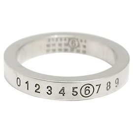 Maison Martin Margiela Engraved Logo Ring Brushed Palladium Silvery