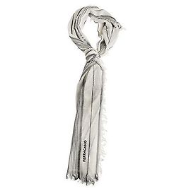 Salvatore Ferragamo Sciarpa in lana a righe jacquard Argento