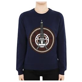 Kenzo Damen Sweatshirt Eiffelturm (Marineblau) Schwarz