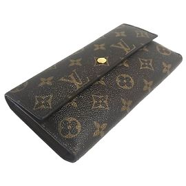 Louis Vuitton Portafoglio lungo in tela monogramma marrone Marrone