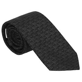 Salvatore Ferragamo Men's Silk Tie Jacquard Print Black