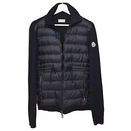 Moncler Gestrickte Padded Jacke Cardigan Schwarz