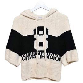 Dior Pull à capuche en cachemire Christian avec manches Multicolore
