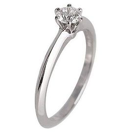 Tiffany & Co Setting Wedding Ring Platinum Diamond Size Silvery