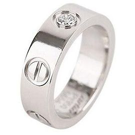Cartier Love Ring Platinum Diamond Size Silvery