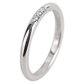 Tiffany & Co Klassischer Ehering aus Platin mit Diamant, Größe Silber