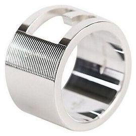 Gucci Logo Silver Ring Size Silvery