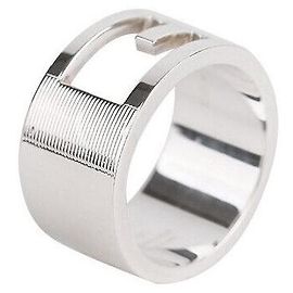 Gucci Logo Silver Ring Size Argento