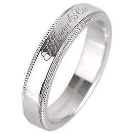 Tiffany & Co Milgrain Note Platinum Ring Size Silvery