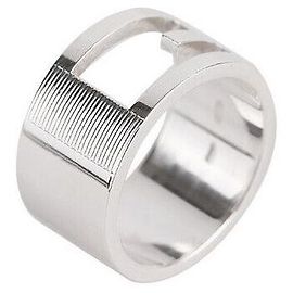 Gucci Logo Silver Ring Size Silvery