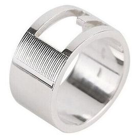 Gucci Logo Silver Ring Size Silvery
