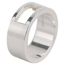Gucci Logo Silver Ring Size Silvery
