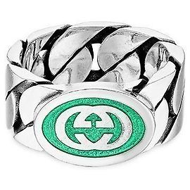 Gucci Interlocking Enamel Ring Silvery