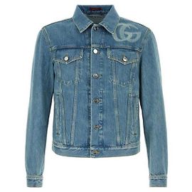Gucci Giacca in denim doppio laser Blu