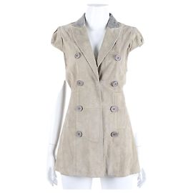 Gilet en daim Brunello Cucinelli Marron