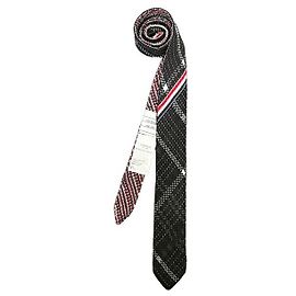 Thom Browne Plaid Check Jacquard Silk Knit Tie Black