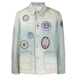 Kenzo Patchwork-Jeansjacke Silber