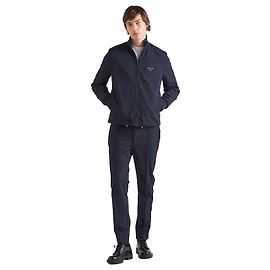Prada Giacca con zip in tessuto tecnico Nero
