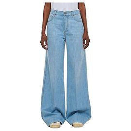 Bottega Veneta Jeans de perna larga em denim desbotado claro Azul