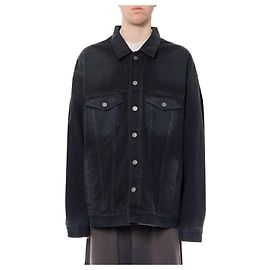Balenciaga Logo Denim Jacket Black