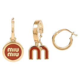 Miu Miu Pendientes de metal esmaltado Naranja
