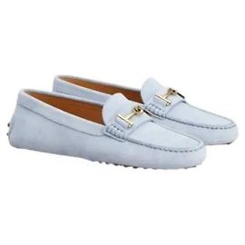 Tod's Wildleder-Fahrerschuhe Weiß
