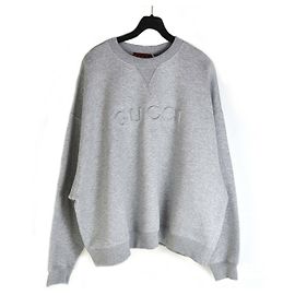 Gucci Sweatshirt mit geprägtem Logo Silber