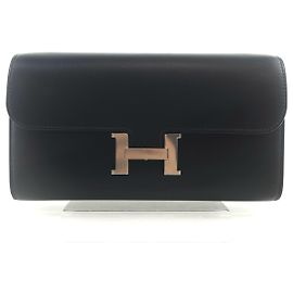Hermès Constance Long Wallet Crossbody Bag Black