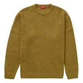 Acne Suéter de algodão e lã com gola redonda Dourado