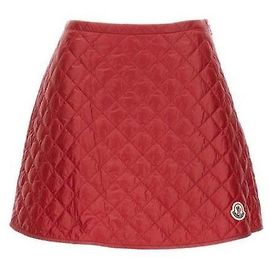 Moncler Diamond Quilted Mini Skirt Red