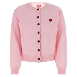 Kenzo Cardigã de lã com patch floral Vermelho