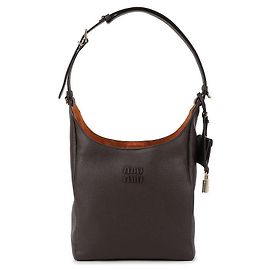 Miu Miu Leder-Beutelhandtasche Braun