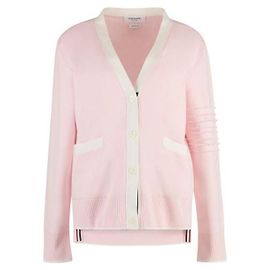 Thom Browne Bar Baumwollstrickjacke Weiß