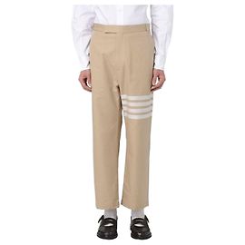 Thom Browne Calça reta de algodão Laranja