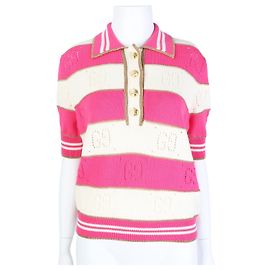 T-shirt en tricot à manches courtes Gucci Blanc