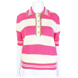 Gucci Kurzarmstrickshirt Weiß