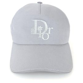Dior Embroidered Logo Hat Silvery