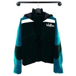 Louis Vuitton Giacca a vento in velluto con nastro tecnico Blu