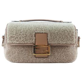 Fendi Borsa tote multi-baguette in shearling con tracolla Multicolore