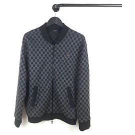 Louis Vuitton Bomber con zip in jacquard Damier Nero