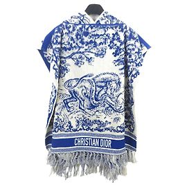 Dior Capa com capuz em Toile de Jouy Azul