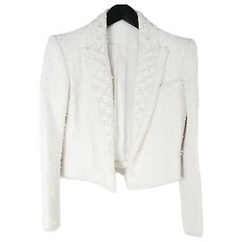 Balmain Giacca in tweed impreziosita da cristalli Argento