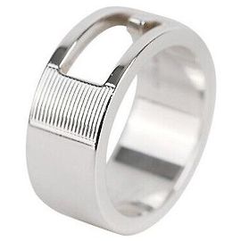 Gucci Logo Silver Ring Size Silvery