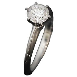 Tiffany & Co Setting Wedding Ring Platinum Diamond Size Black
