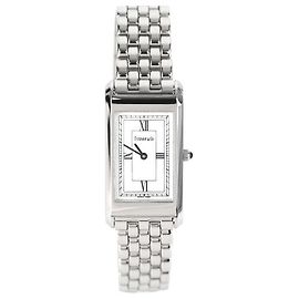 Tiffany & Co Relógio quadrado clássico de aço para mulheres Prata