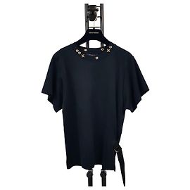 Louis Vuitton Damen-T-Shirt mit seitlichen Trägern Schwarz