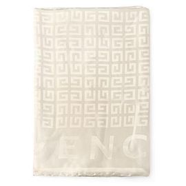 Givenchy Sciarpa in seta jacquard lucida con monogramma per donne Bianco
