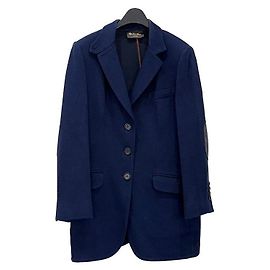 Loro Piana Giacca Blazer in Seta di Cotone Blu