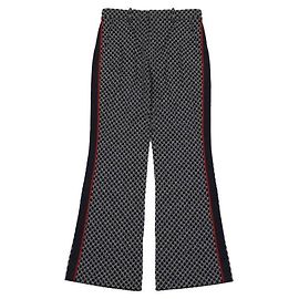 Gucci Pantalons évasés courts avec impression du logo GG Bleu